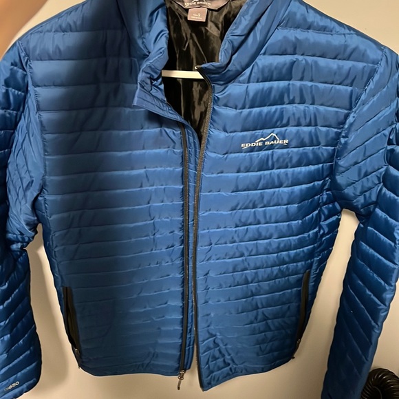 Eddie Bauer men down jacket blue small NWOT microtherm